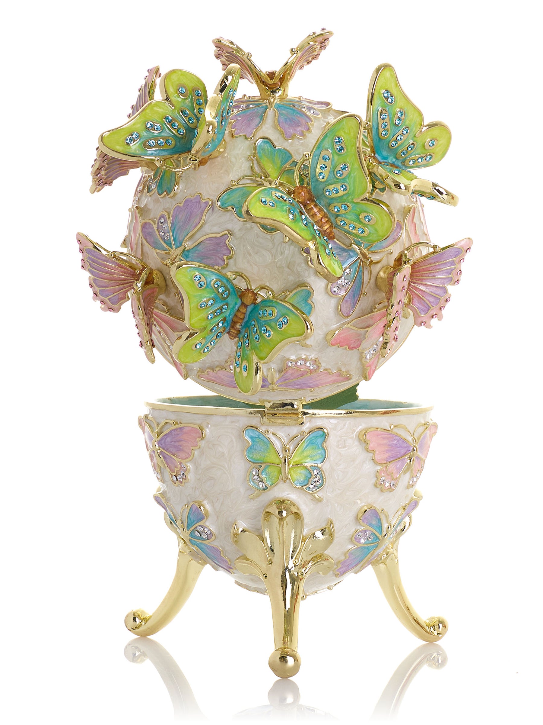 Keren Kopal Limited Edition Enchanted Butterfly Egg Trinket Box with Detachable Crystal Butterflies