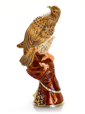 Majestic Eagle on Tree Trunk Trinket Box