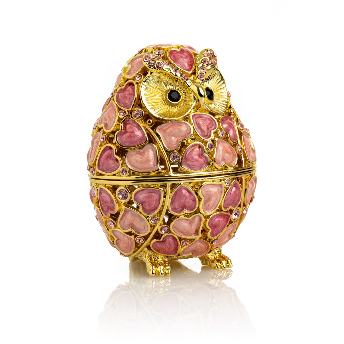 Golden Owl with Hearts