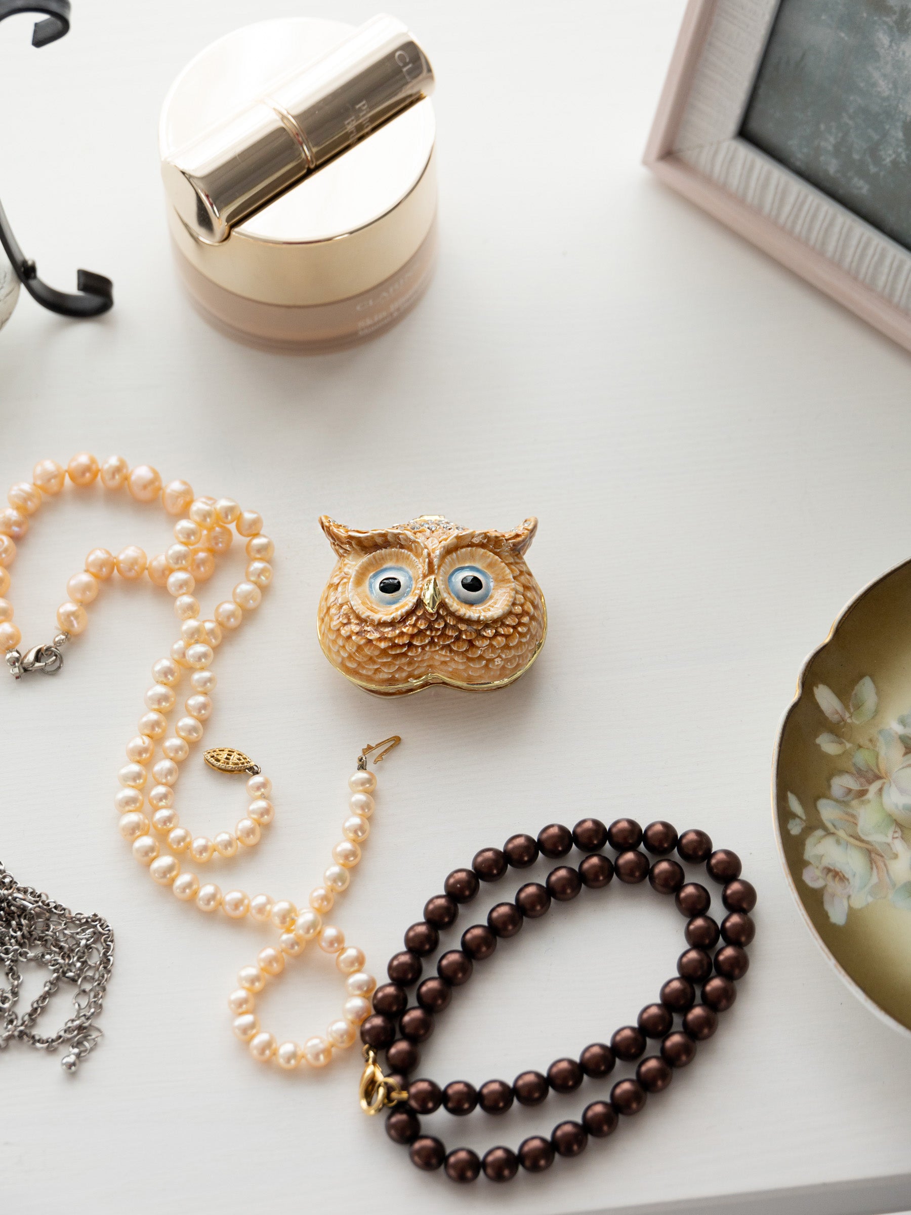 Keren Kopal Brown Owl face trinket box