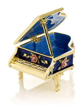 Blue Piano with Flowers