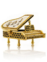Keren Kopal Golden White Piano with Black Crystals