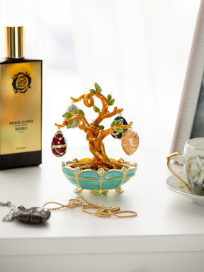 Keren Kopal Faberge Egg Pendant Necklaces Tree