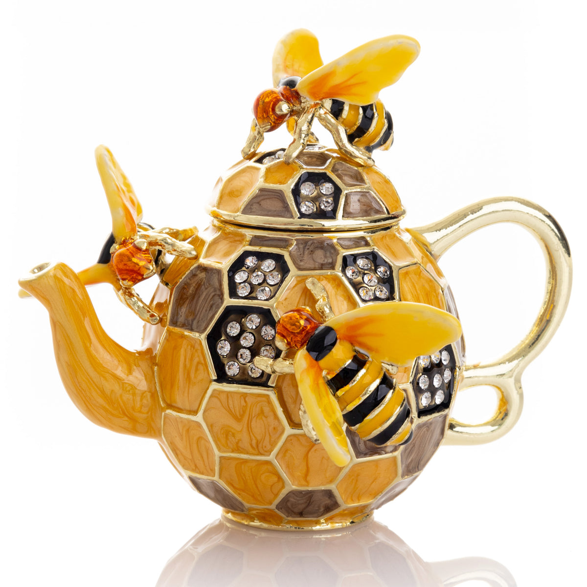 Bee & Honeycomb Teapot Trinket Box | Keren Kopal
