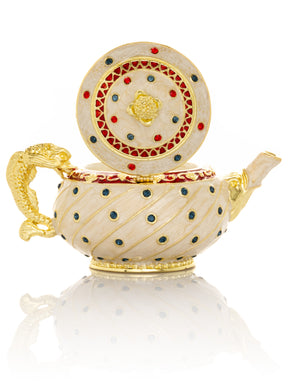 White with Colorful Dots Teapot