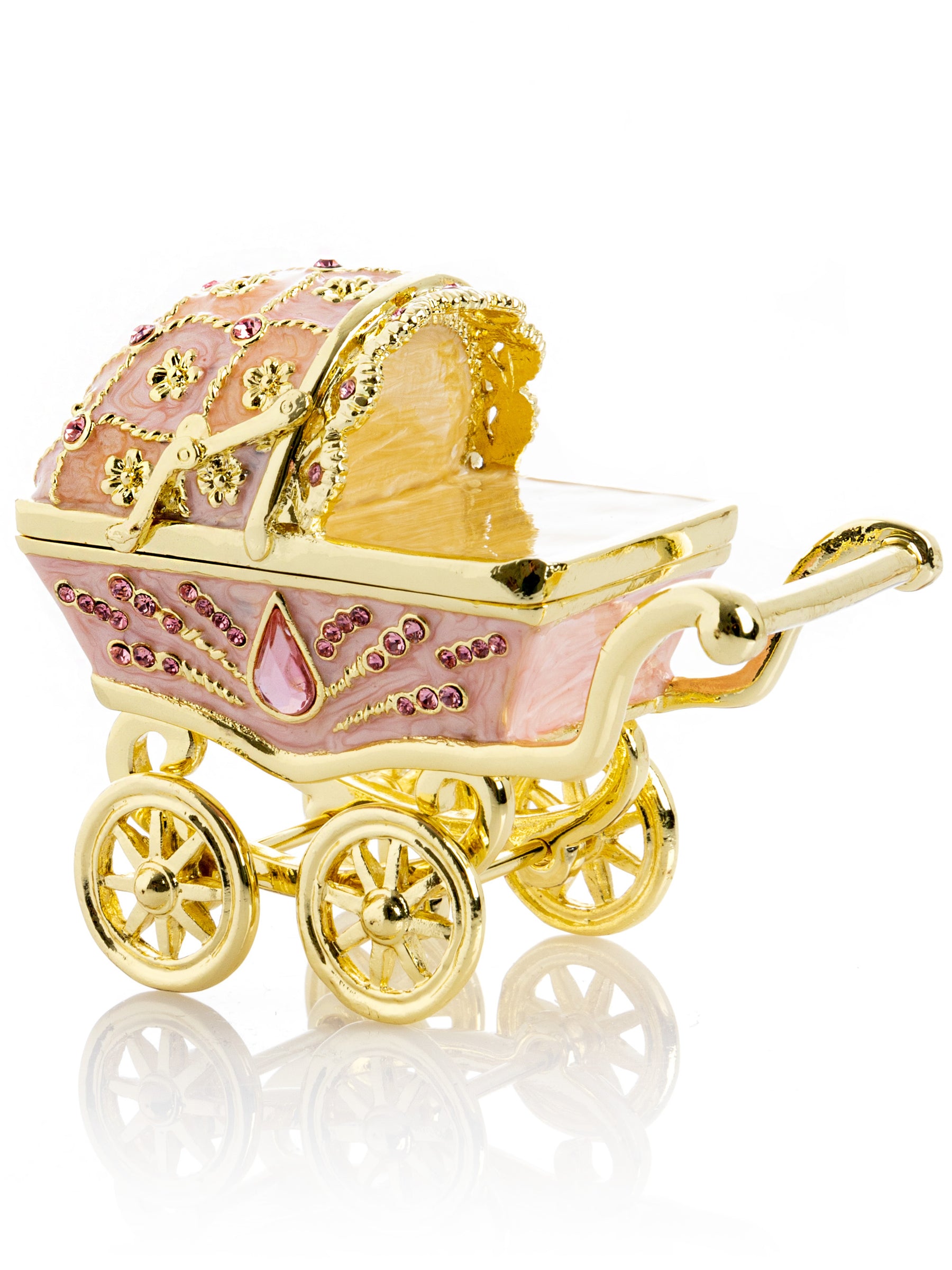 Keren Kopal Pink Baby Carriage Trinket Box