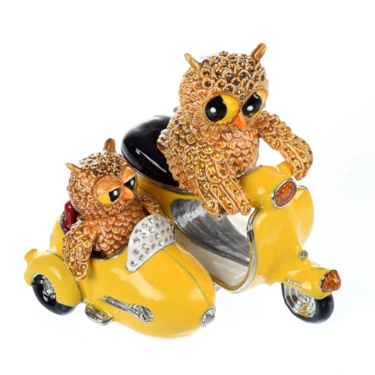 Brown Owl &amp; Owlet Gelbes Fahrrad mit Beiwagen. Limitierte Auflage 1 von 250