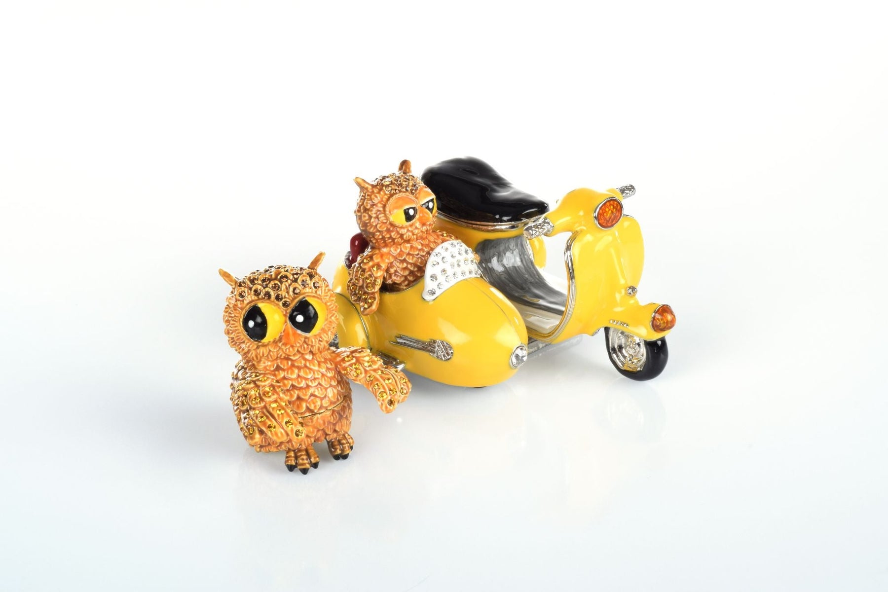 Brown Owl &amp; Owlet Gelbes Fahrrad mit Beiwagen. Limitierte Auflage 1 von 250