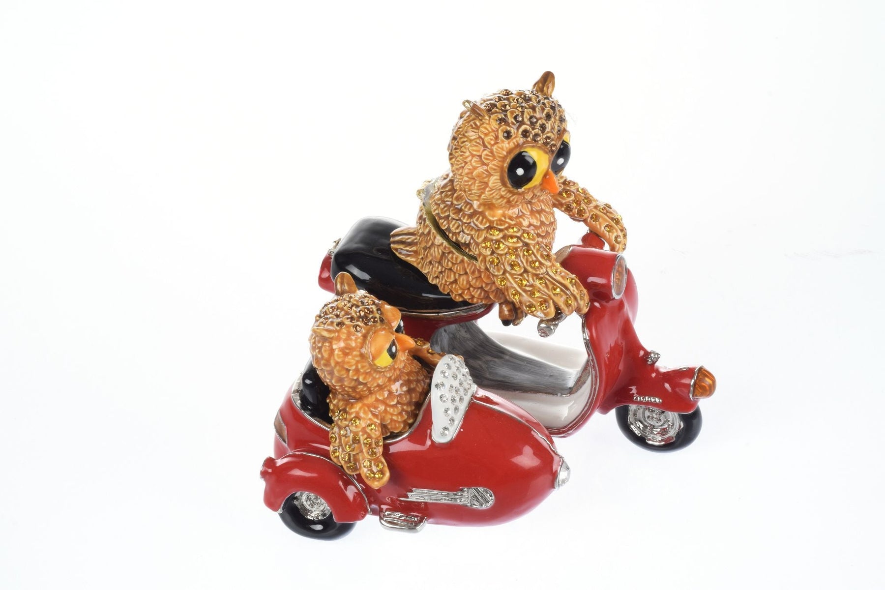 Brown Owl & Owlet red bike with sidecar Limited edition 1 of 250