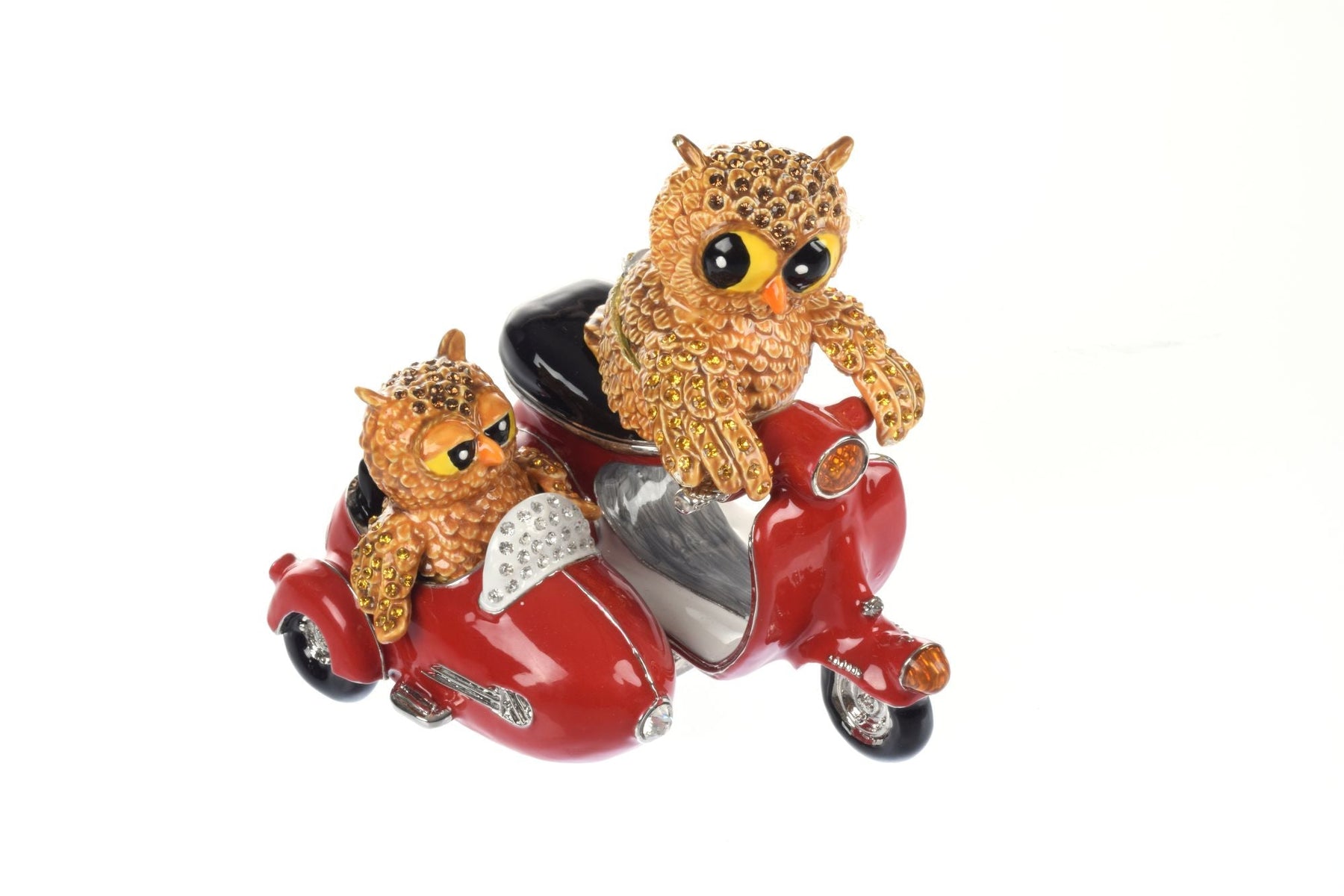 Brown Owl & Owlet red bike with sidecar Limited edition 1 of 250