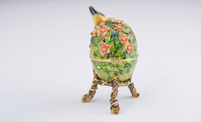 Bird Nest Faberge Style Egg with a Perl on Top