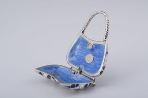 Blue & White Woman Bag Trinket Box