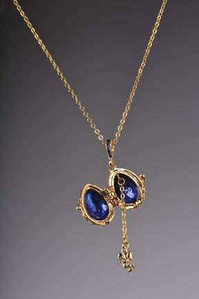 Blue Faberge Easter Egg Necklace