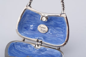 Blue & White Woman Bag Trinket Box