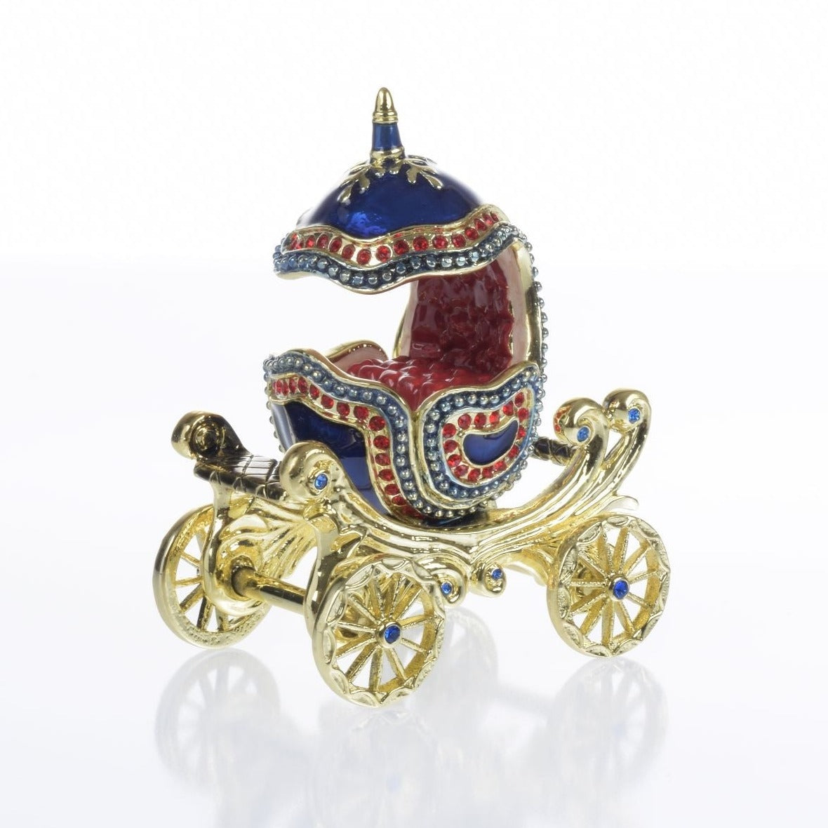 Édition limitée 1 sur 250 boîte à bijoux bleue Fabergé Royal Carriage