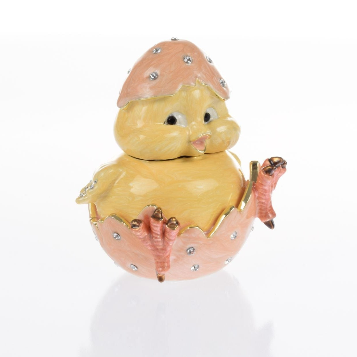 A chick hatches from an egg Trinket Box