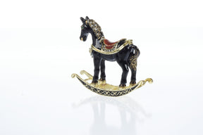 Black & Gold vinatage Rocking Horse Trinket Box