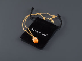 Collier pendentif oeuf orange