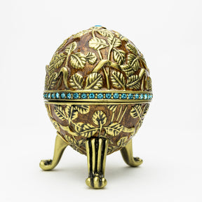 Brown Faberge Egg with Leaves