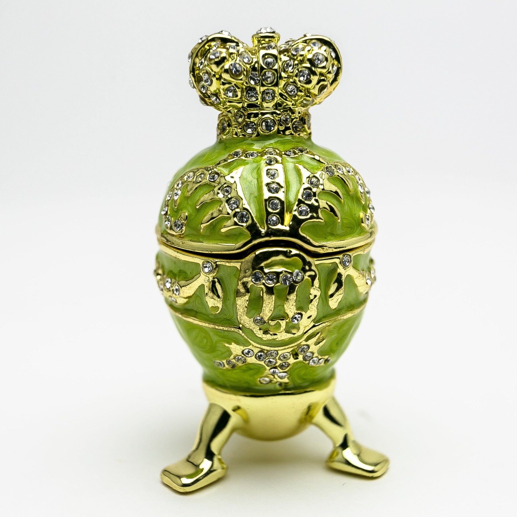 Green Faberge Egg with Heart on Top