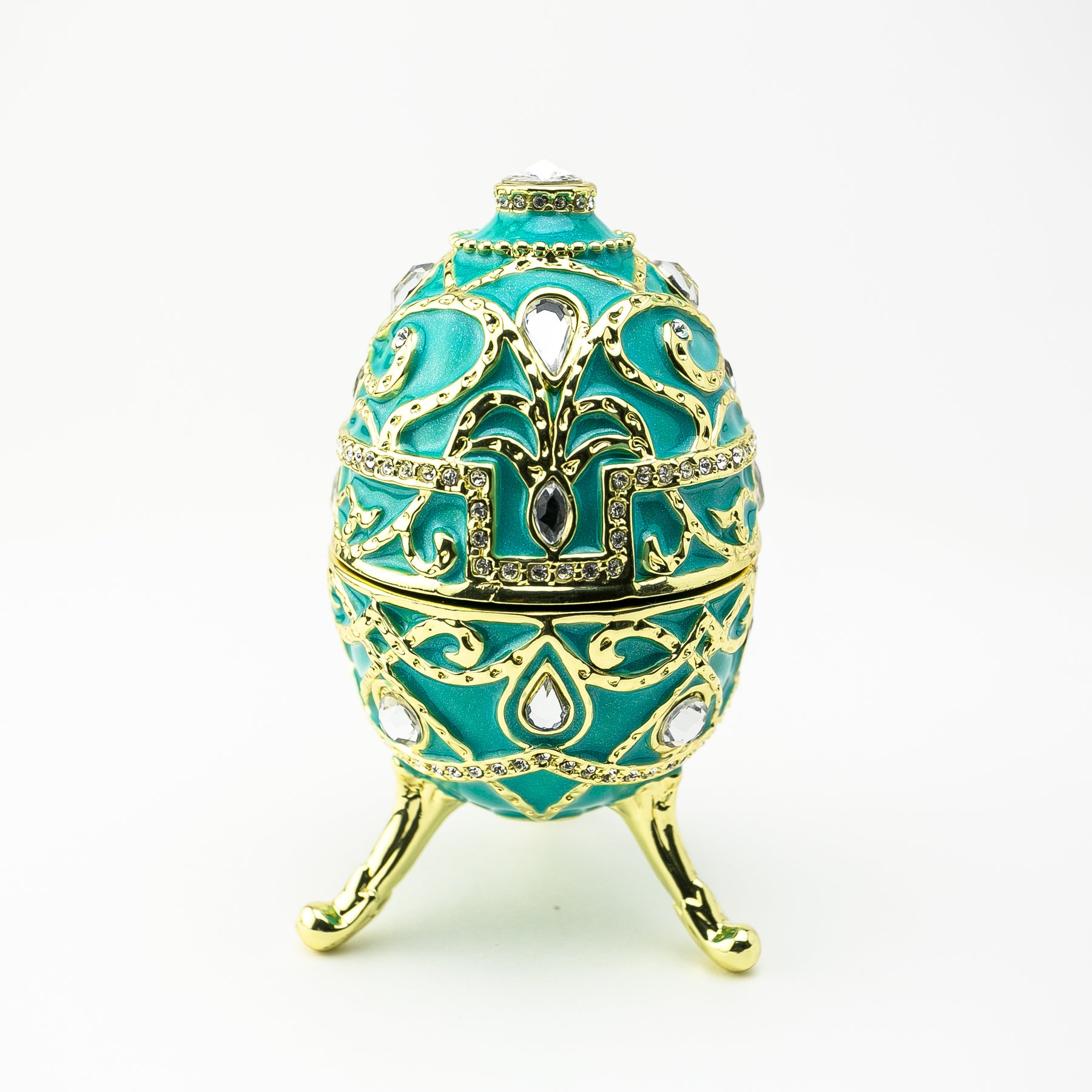 Turquoise Music Playing Russian Egg