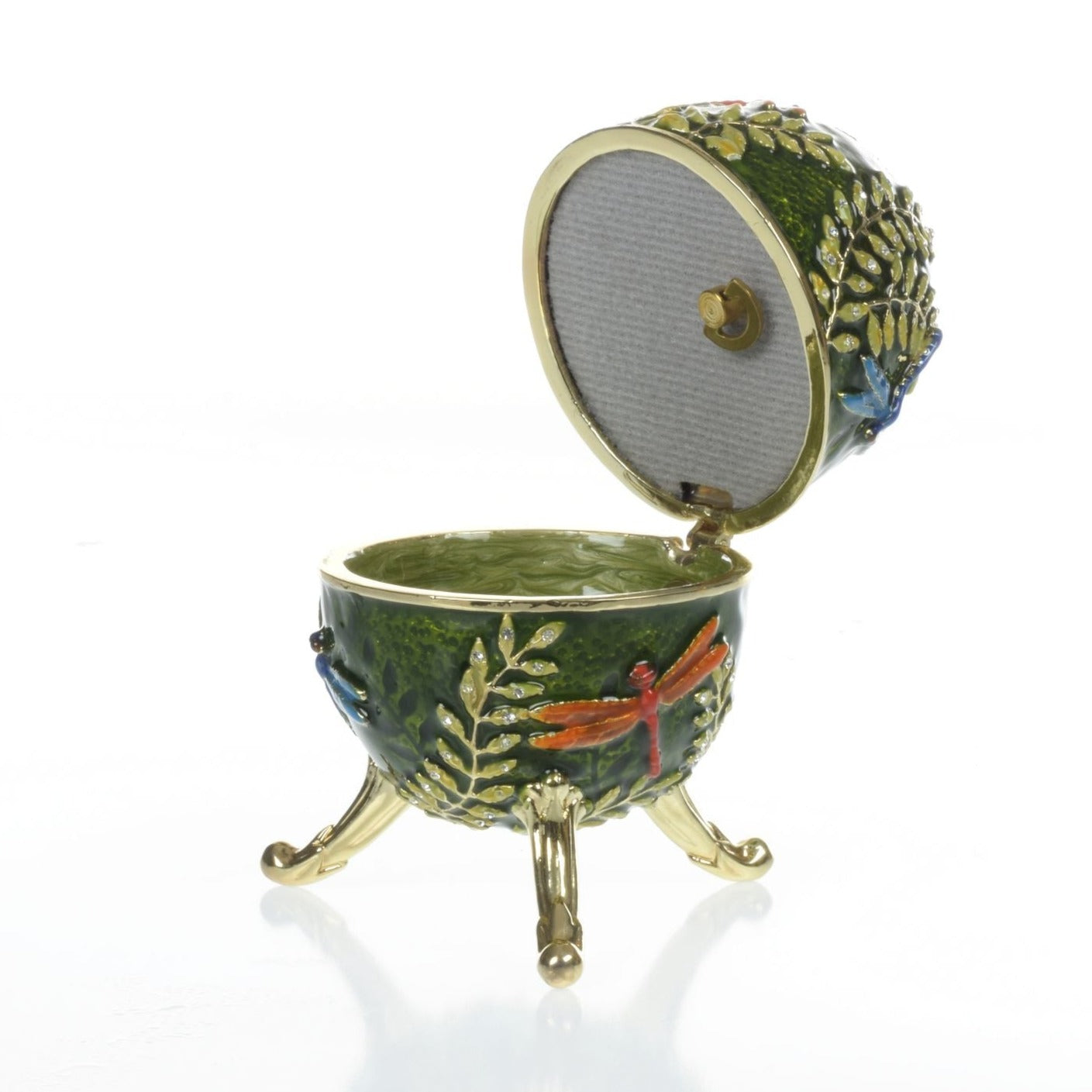 Green Egg with dragonflies Music box Playing Fur Elise by Ludwig Van Beethoven