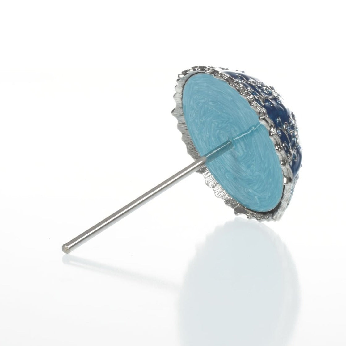 Boîte à bijoux parapluie bleu faite à la main avec des cristaux Swarovski