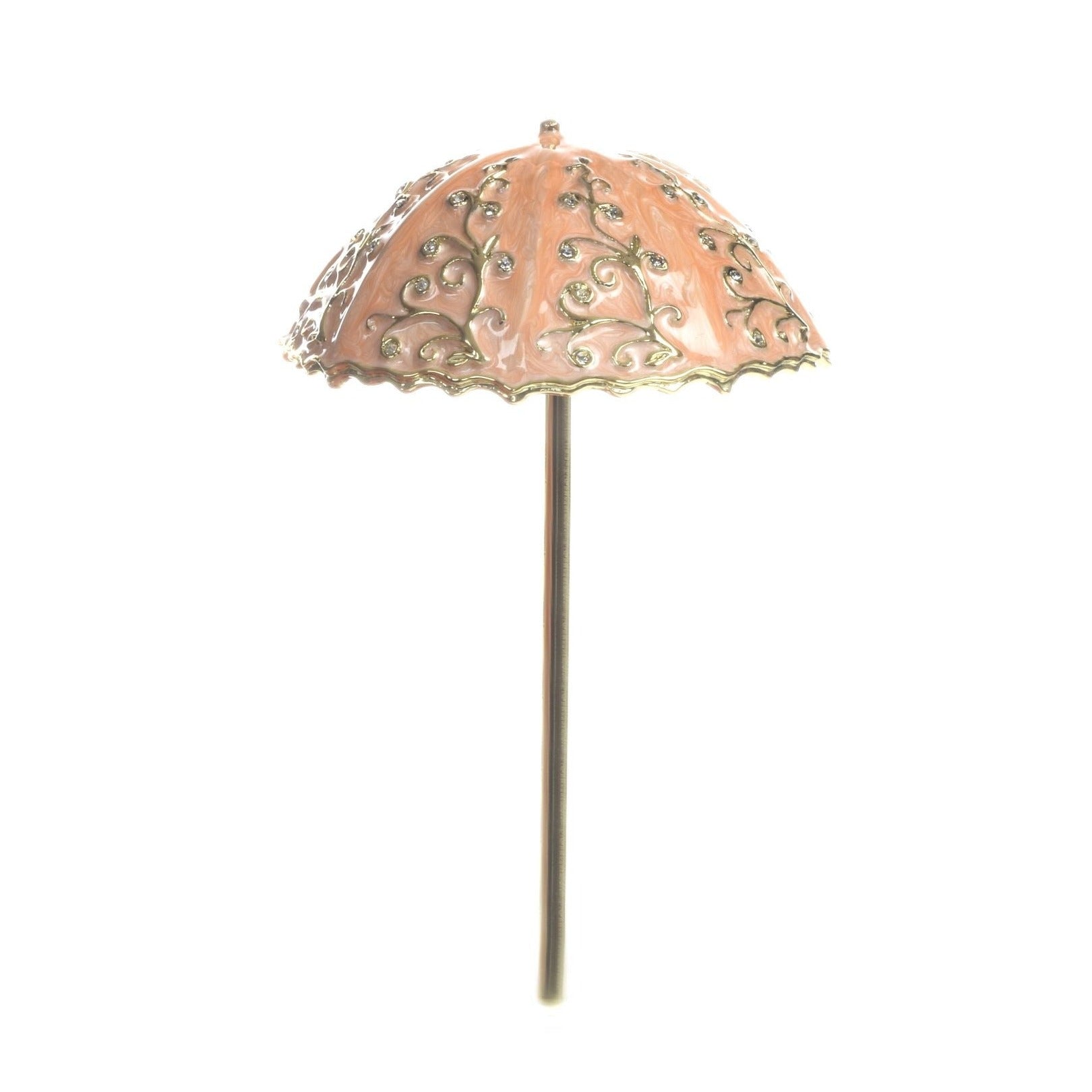 Boîte à bijoux parapluie rose faite à la main avec des cristaux Swarovski