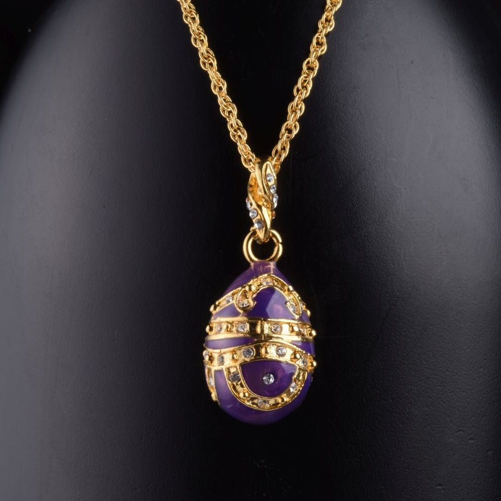 Purple Egg Pendant Necklace