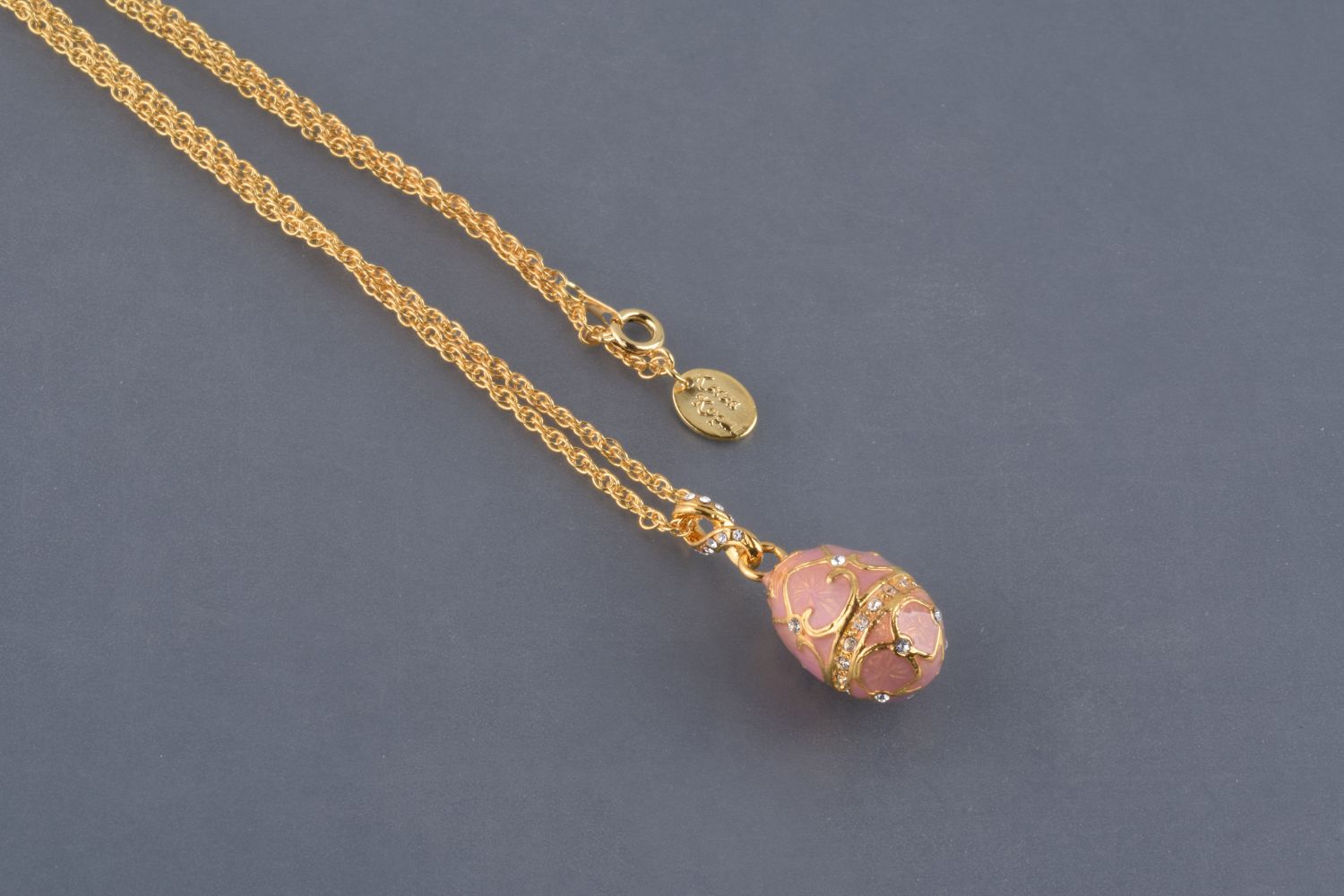 Pink Egg Pendant Necklace