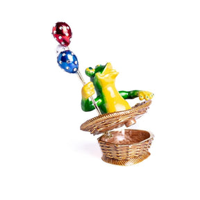 Frog Sitting in a Basket Holding Balloons Baby Shower Keren Kopal