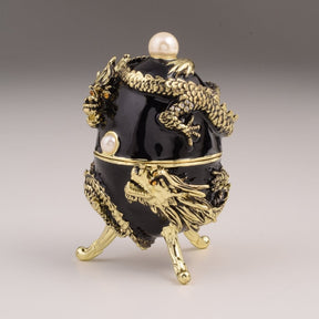 Keren Kopal Black Faberge Egg with Dragon  129.00