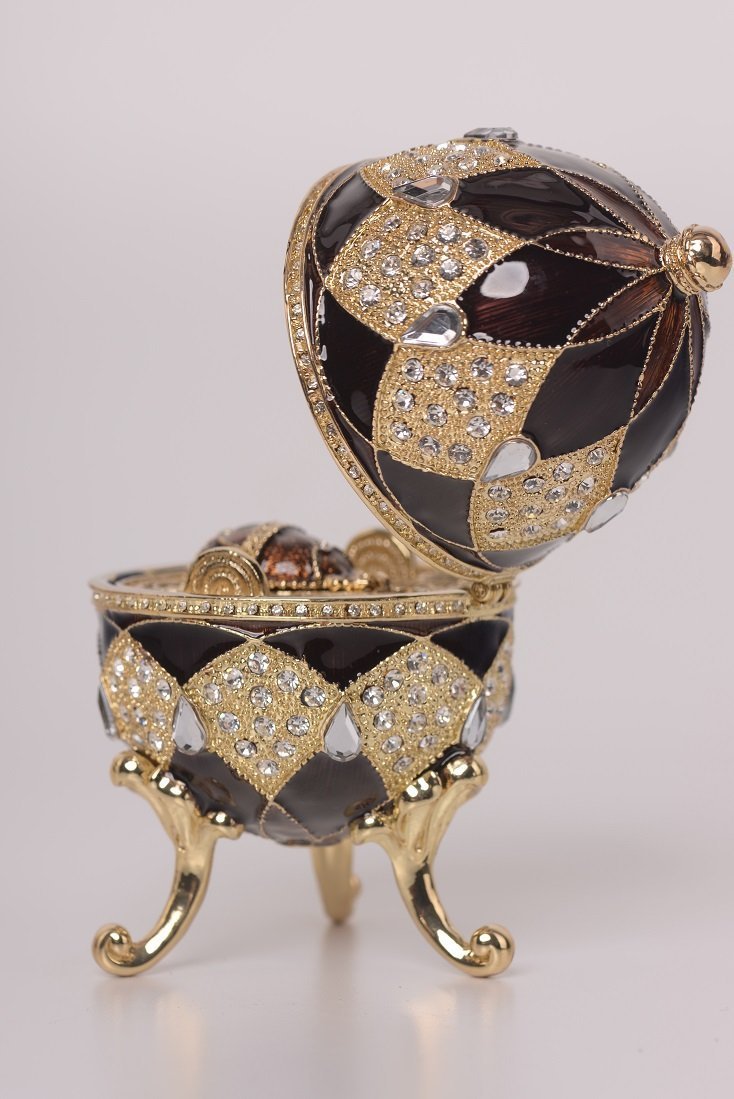 Keren Kopal Brown Faberge Egg with Egg Pendant Inside  127.00