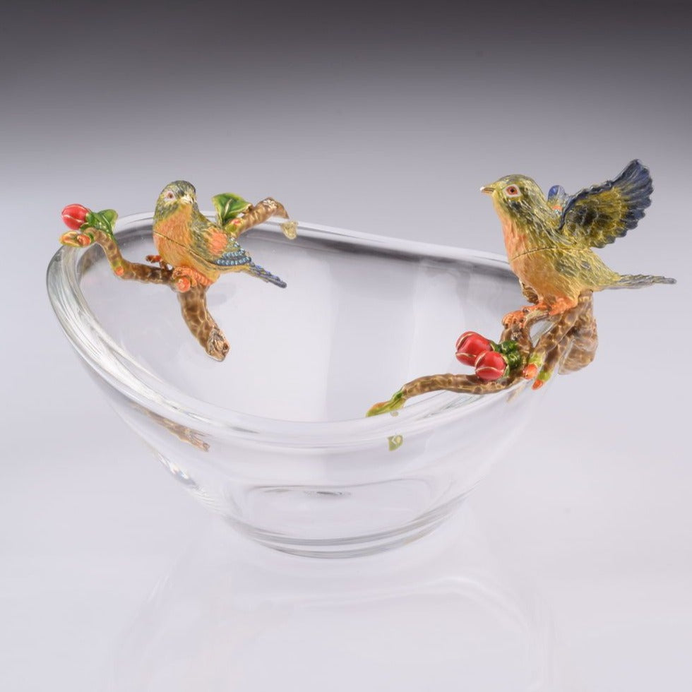 Keren Kopal Colorful Birds on Glass Plate  246.50