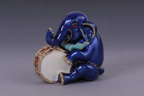 Blue Elephant with Drum