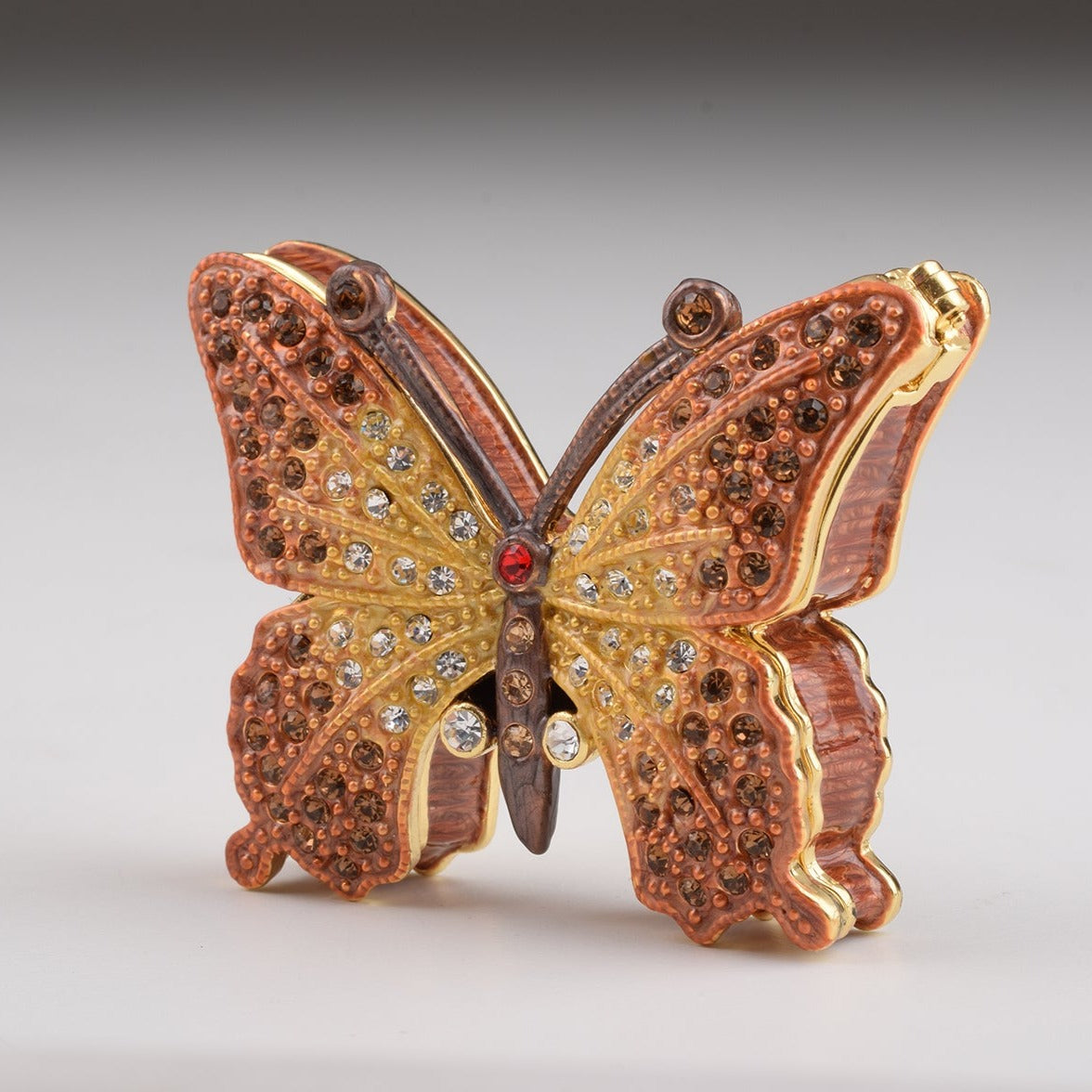 Brown Butterfly Trinket Box