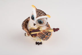 Brown Owl Playing Guitar Trinket Box