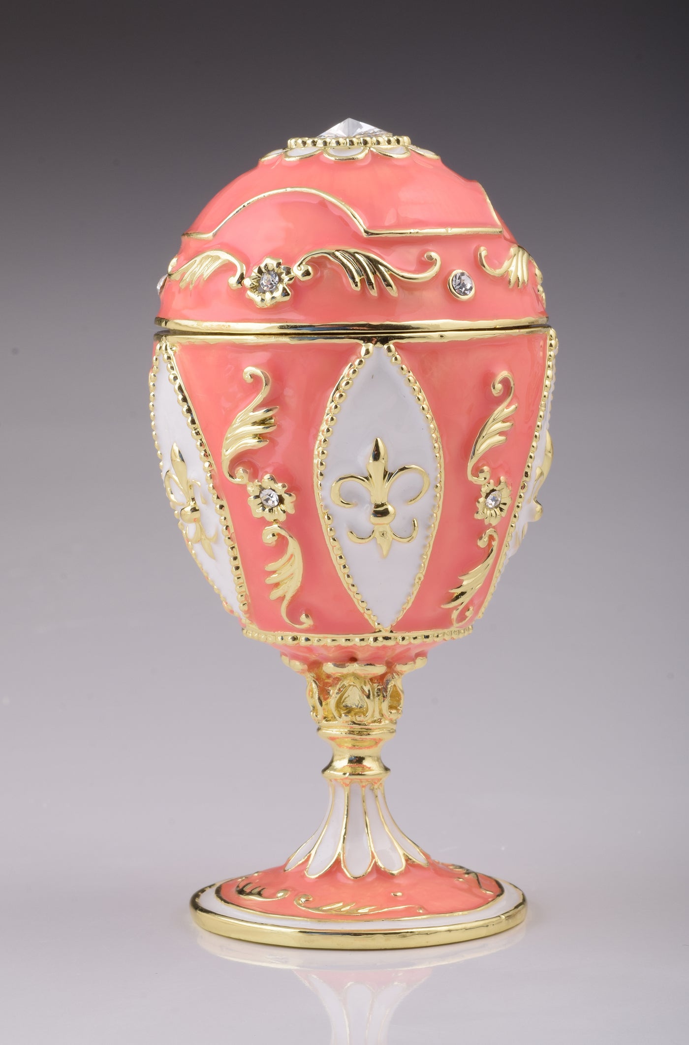 Pink Faberge Egg With Elephant Inside