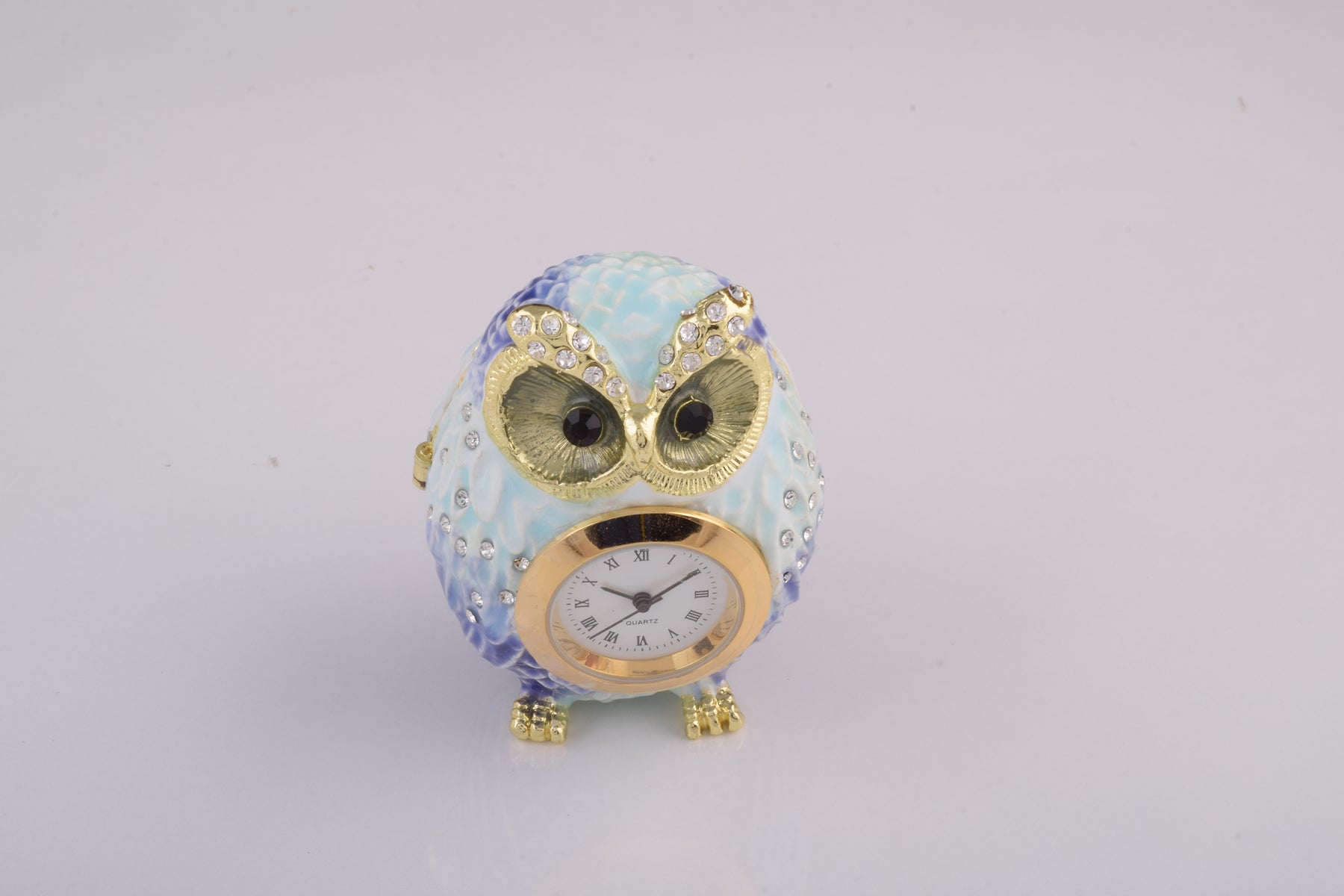 Light Blue Owl with Clock