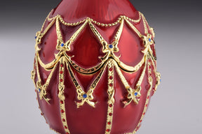 Red Faberge Egg with Clock Inside
