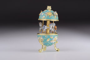 Teal Wind up Musical Carousel