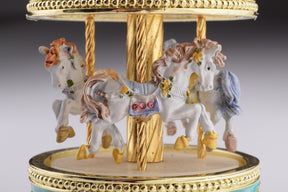 Teal Wind up Musical Carousel