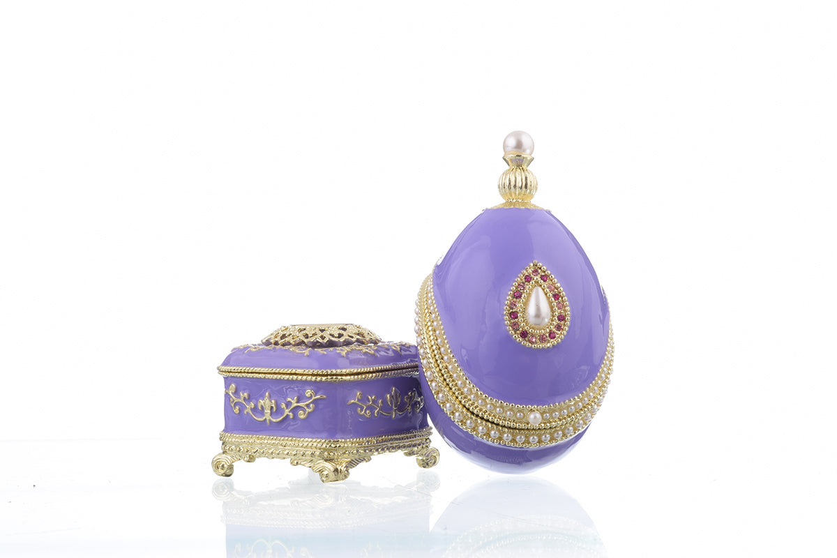 Purple Faberge Egg with Pearl
