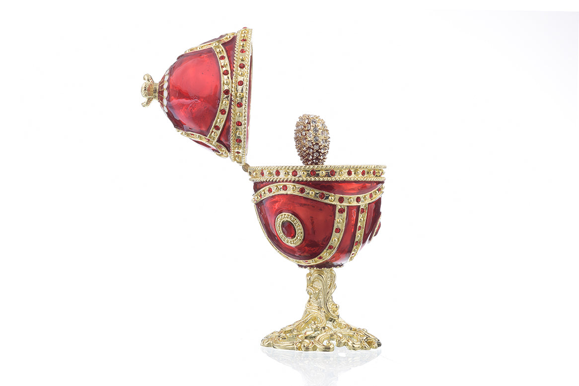 Red Faberge Egg with Heart Inside