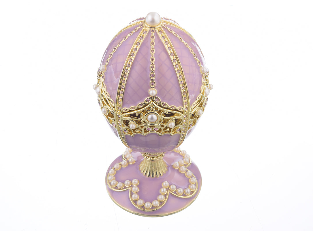 Oeuf de Fabergé violet avec violon à l'intérieur