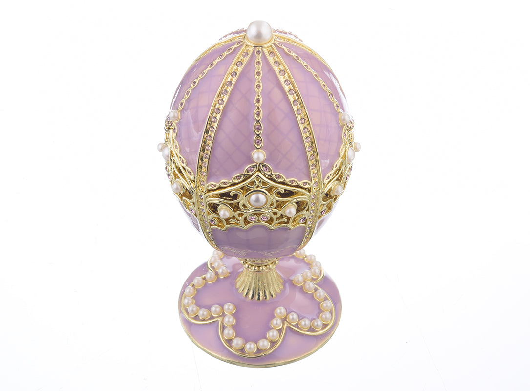 Purple Faberge Egg with Violin Inside