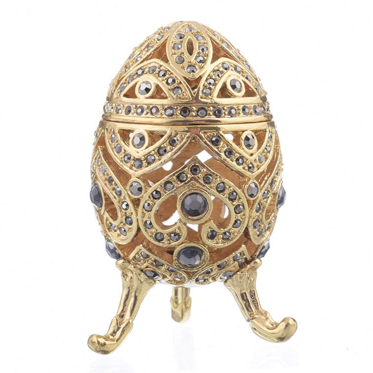 Gold Faberge Egg with Blue Crystals