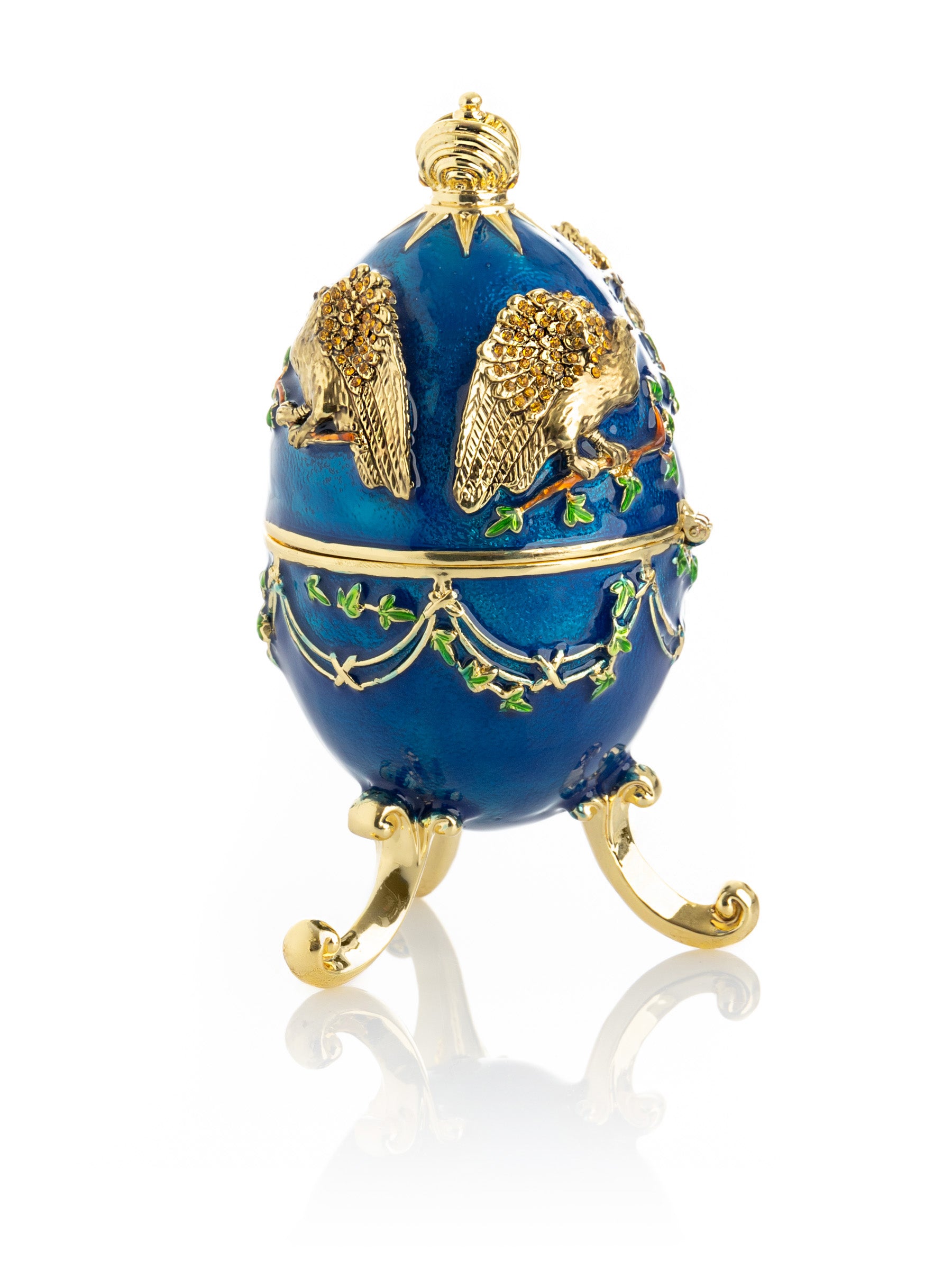 Blue Russian Egg with Eagles Music Playing Egg