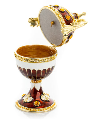 Brown Music Playing Faberge Egg with Wings