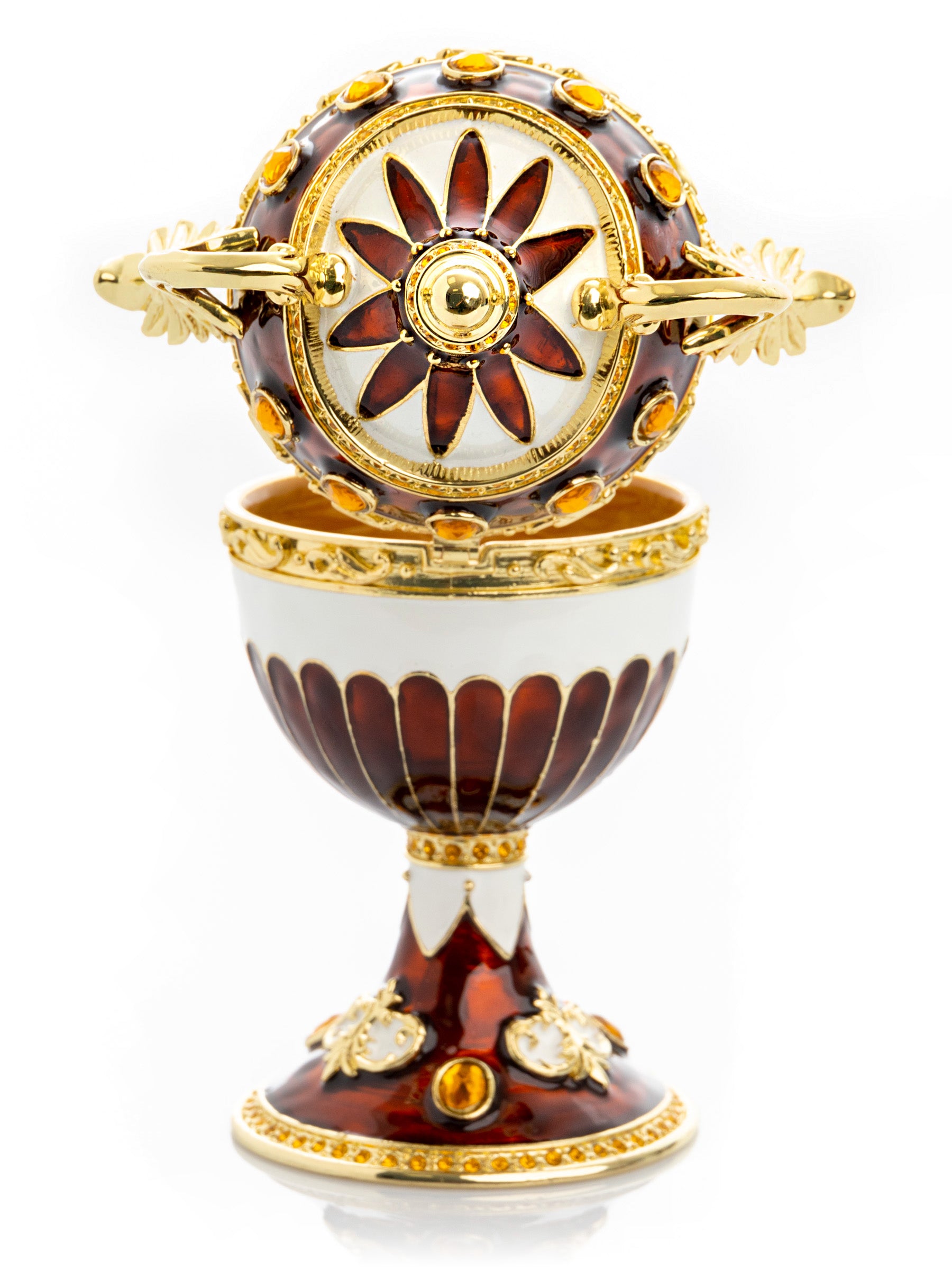 Brown Music Playing Faberge Egg with Wings